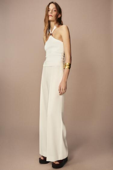 ZW COLLECTION WIDE-LEG TROUSERS - Ecru by Zara - Image 0