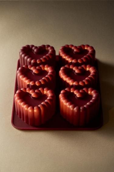 CHRISTMAS SILICONE HEART MOLD — Burgundy 1
