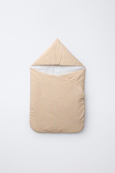 Zara GINGHAM BABY WRAP BAG - Mustard