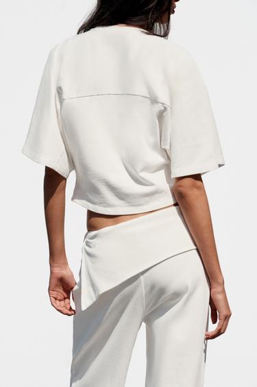 SWEAT À MANCHES CAPE - Écru de Zara - Image 4