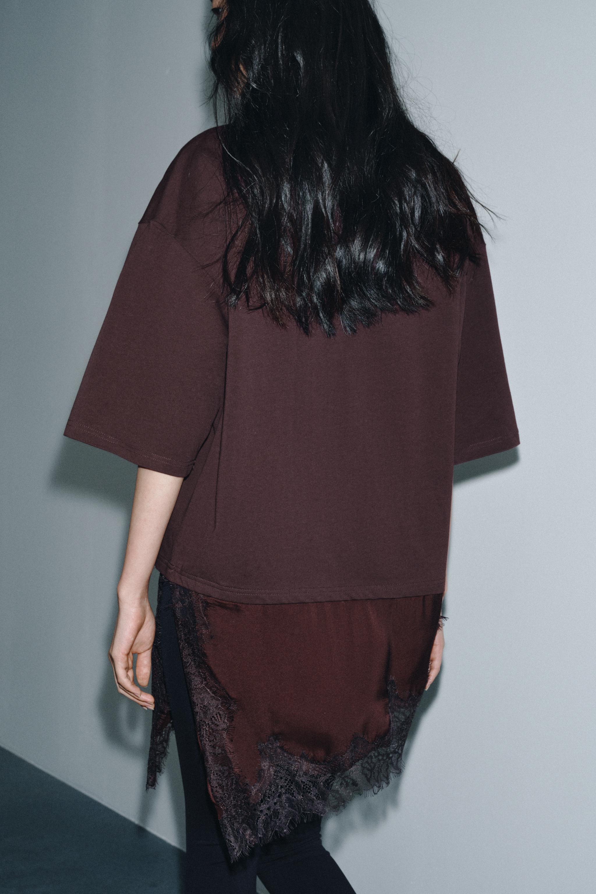 T-SHIRT BIMATIÈRE DENTELLE