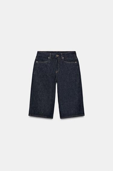 ΒΕΡΜΟΥΔΑ ΝΤΕΝΙΜ ΜΕ ΜΕΣΑΙΑ ΜΕΣΗ ZW COLLECTION - Μπλε του Zara