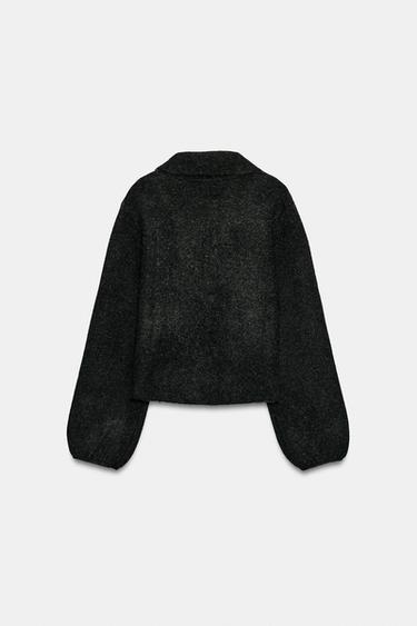 CHAQUETA PUNTO CUELLO SOLAPA - Gris oscuro de Zara