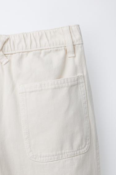 PANTALON CARGO À CHEVRON - Écru de Zara - Image 3