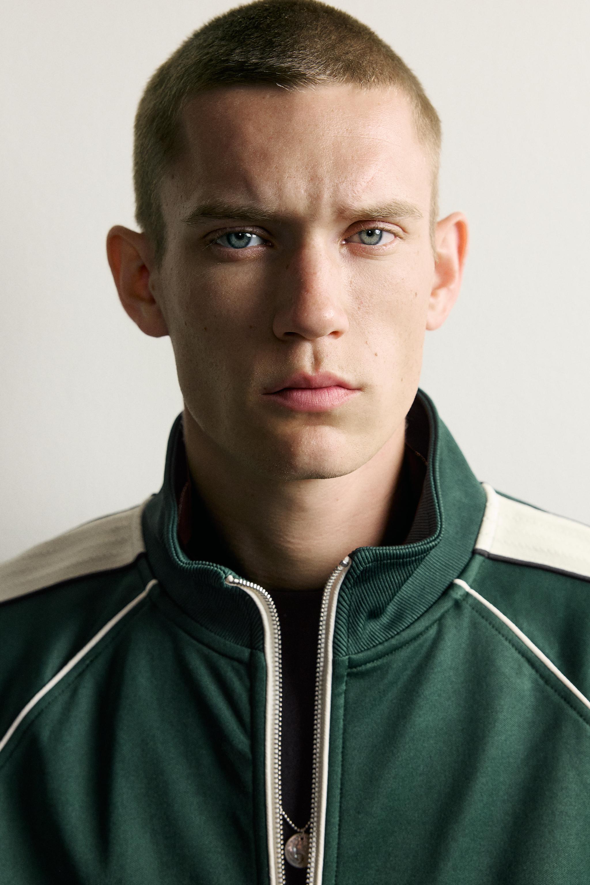 RETRO CONTRAST-STRIPE TRACK JACKET