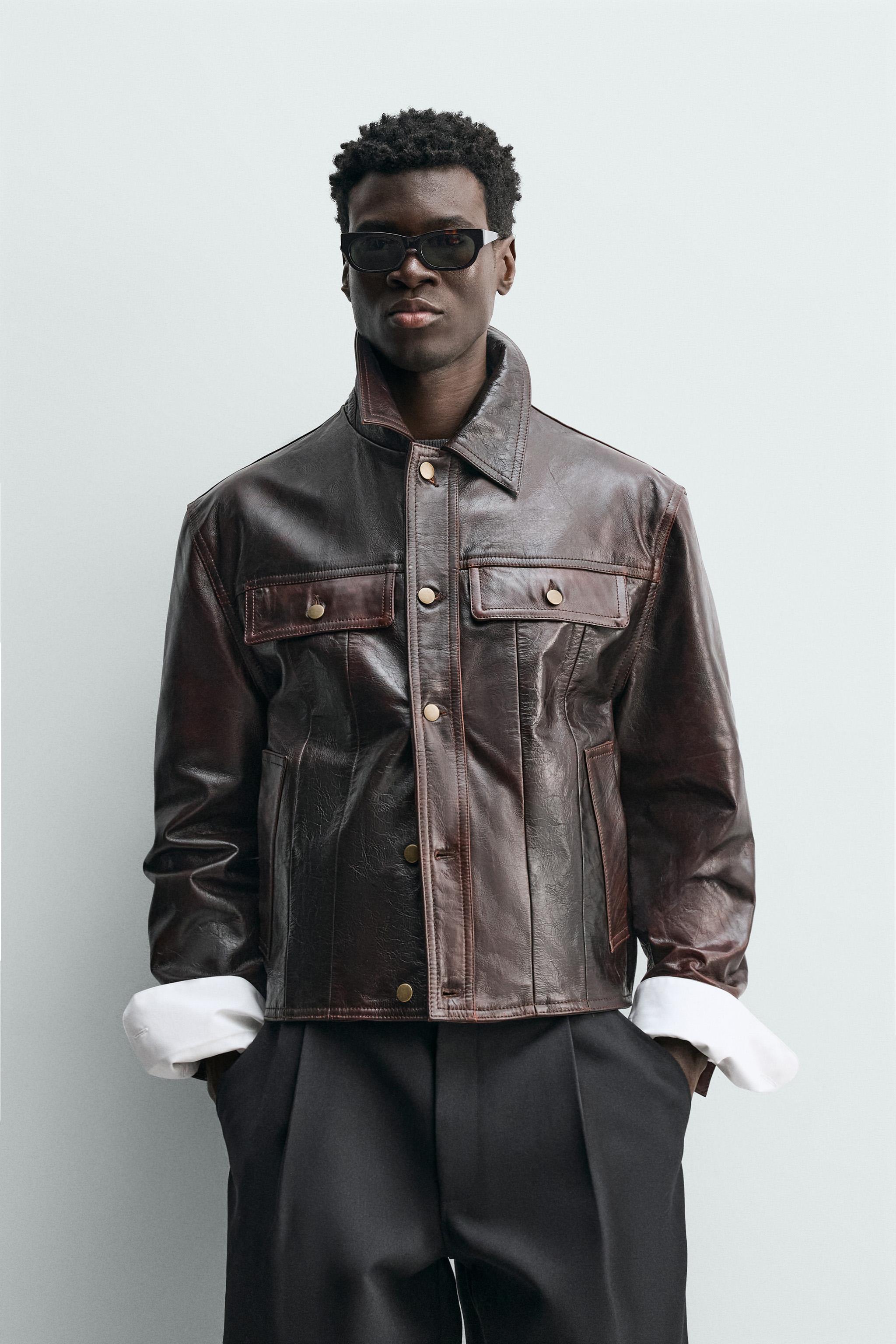 BLOUSON EN CUIR LAVÉ