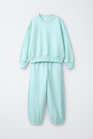 Zaras SWEATSHIRT OCH JOGGINGBYXASET - Turkos