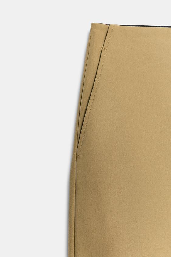 PANTALON TAILLE HAUTE PLIS ZW COLLECTION - Marron clair de Zara - Image 7