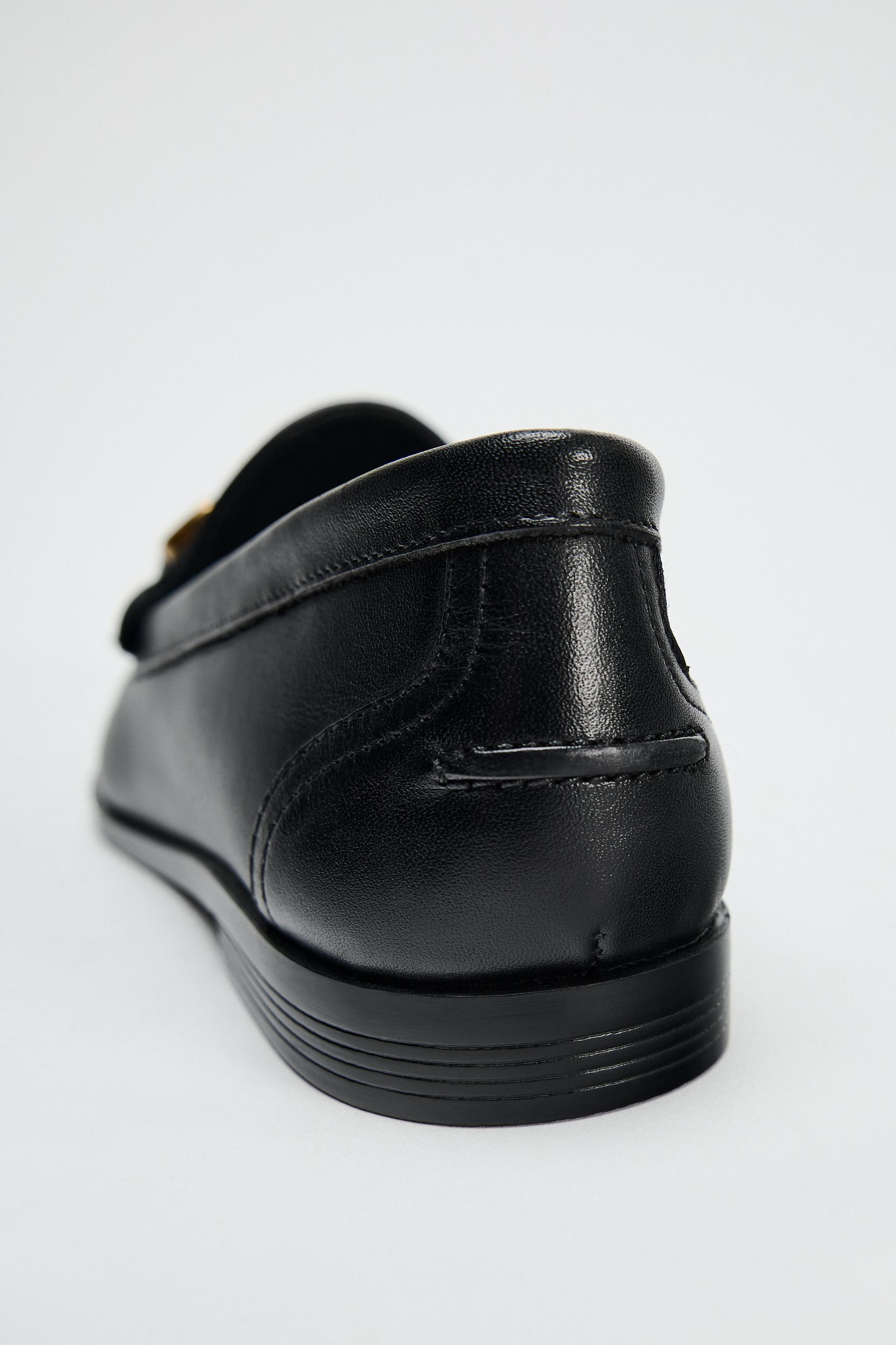 LEATHER LOAFERS - Black | ZARA United States