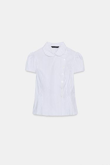 CHEMISE EN POPELINE À RAYURES - Gris / Beige de Zara - Image 6