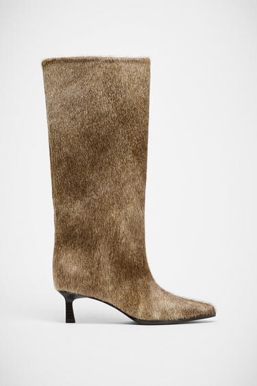 USNJENI ŠKORNJI Z NIZKO PETO - bela od Zare