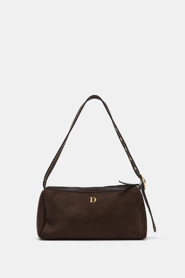 BOLSA DE OMBRO COM DETALHE DE PASSANTES - Marrom da Zara