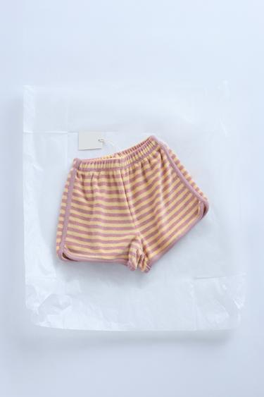 Zara ZARA TIMELESS - STRIPED TERRY SHORTS - Mid-pink - Image 0