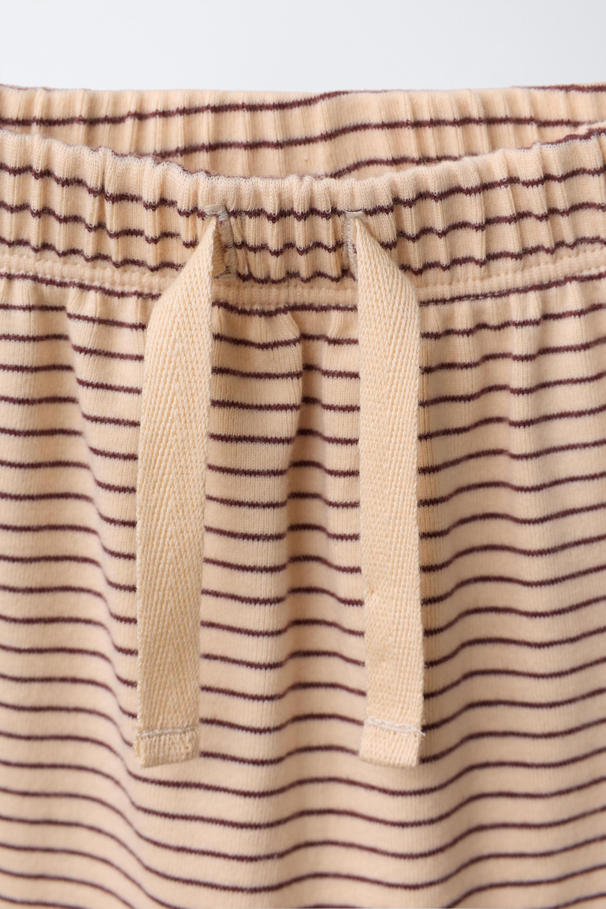 Детские брюки Zara STRIPED T-SHIRT AND JOGGER PANTS SET — фото 5