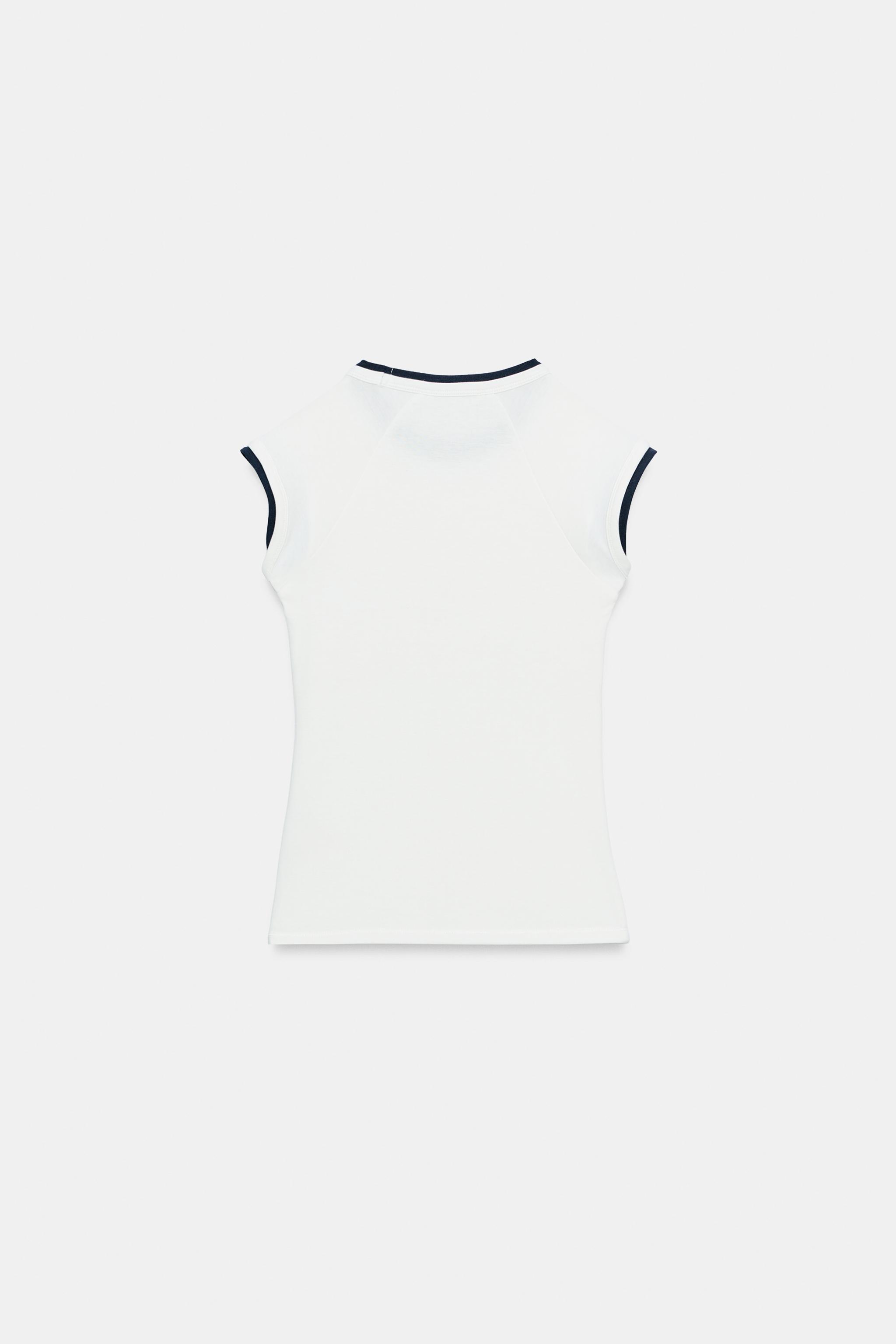 T-SHIRT EFFET DOUBLE MANCHE COURTE