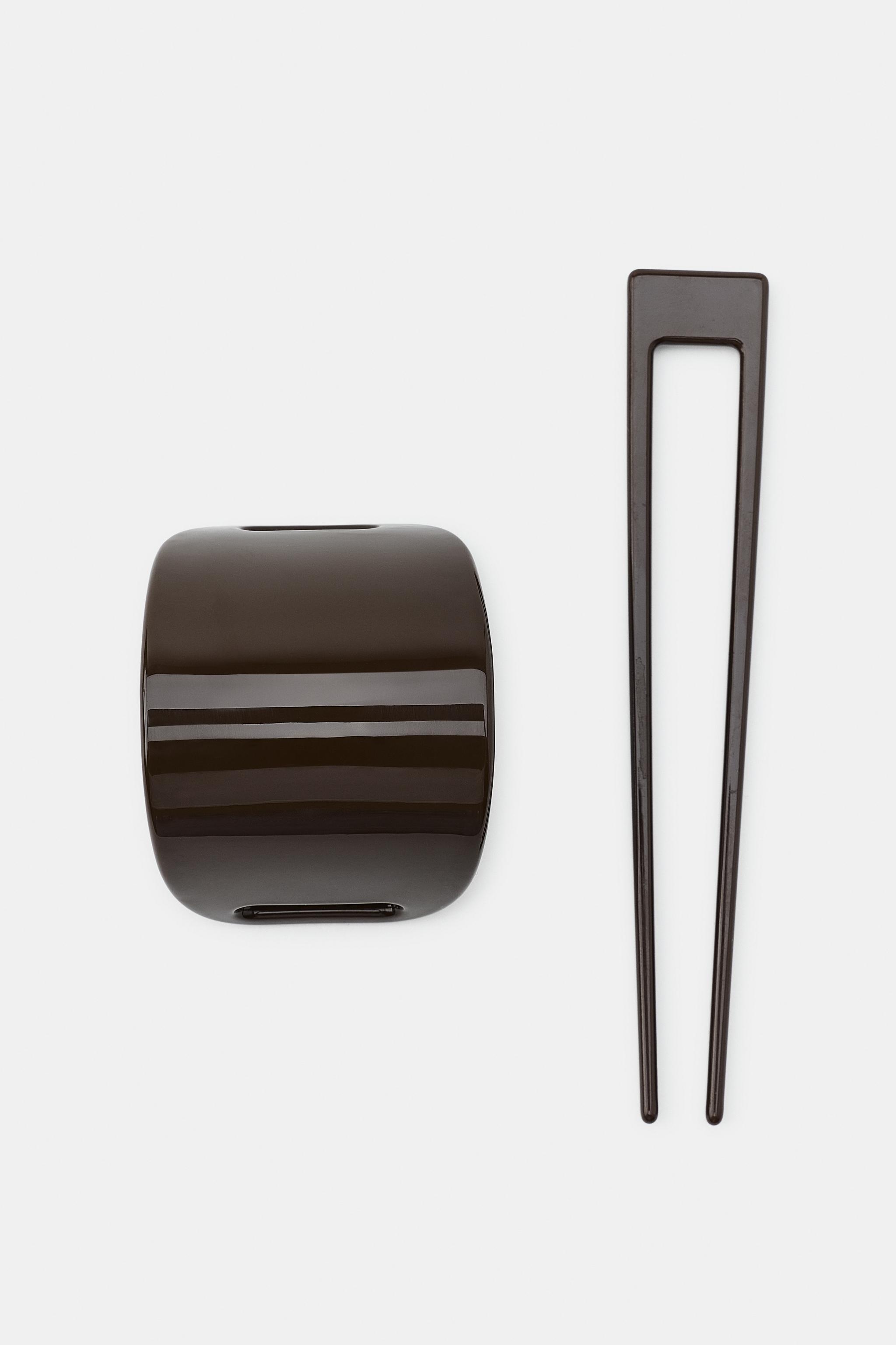 Женские аксессуары Zara ACETATE HAIR CLAW CLIP — фото 7