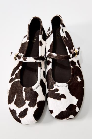 Zara ANIMAL PRINT BALLET FLATS - Multi-color