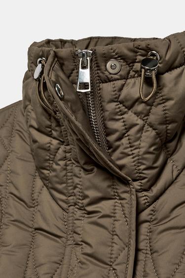 BLOUSON MATELASSÉ À COL MONTANT - Kaki de Zara - Image 8