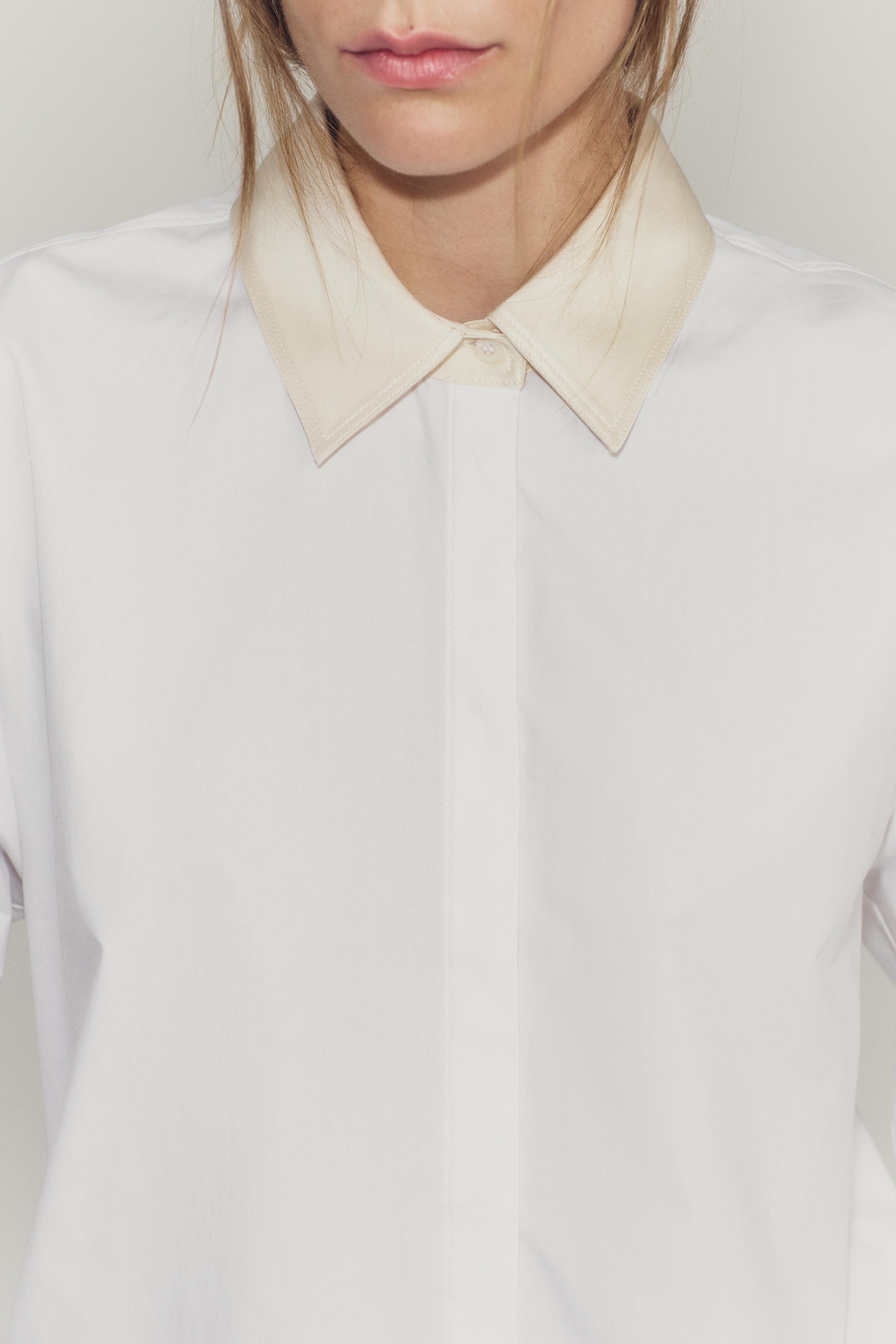 Zara ZW COLLECTION CONTRAST POPLIN SHIRT — фото 5