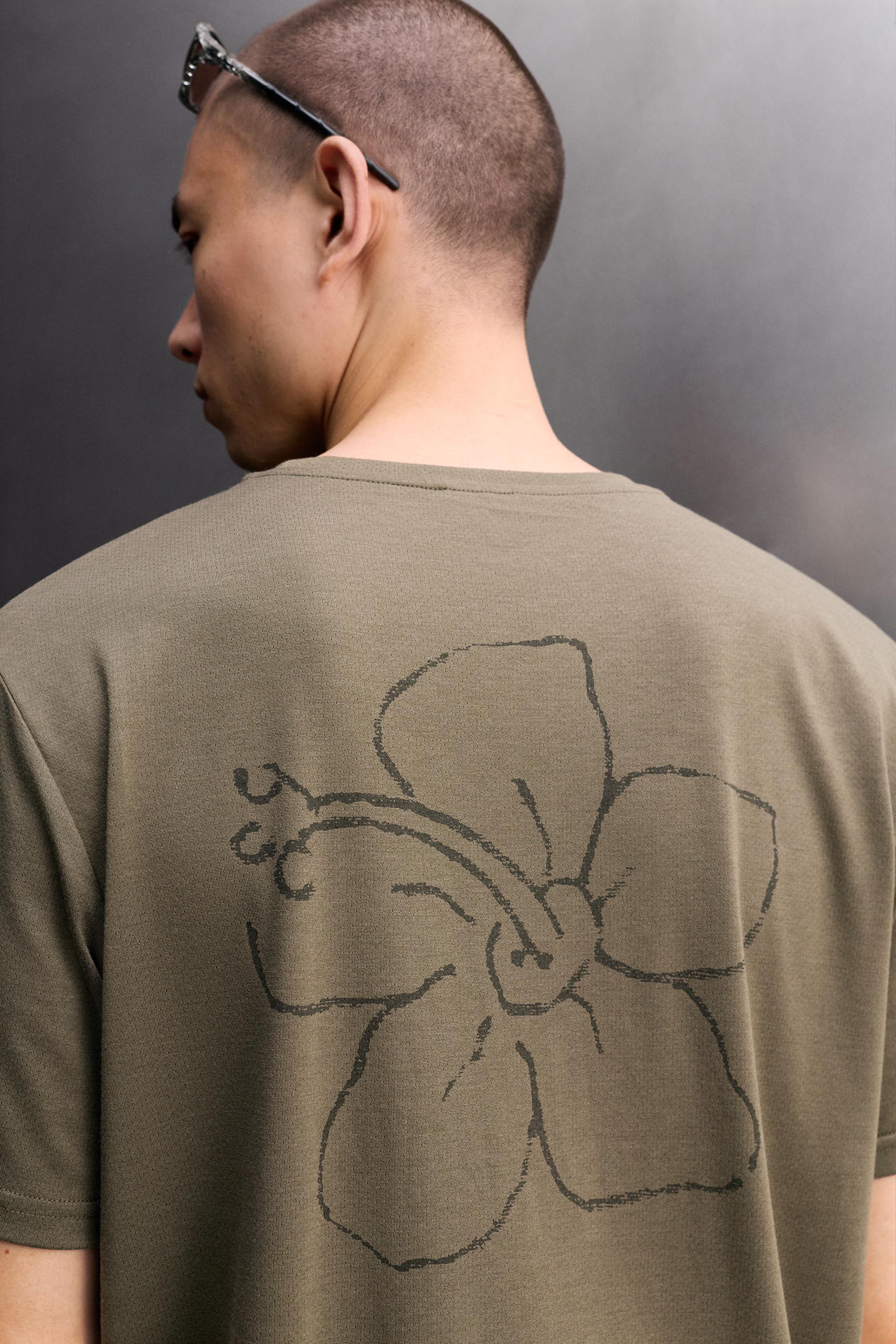 FLORAL PRINT TECHNICAL T-SHIRT