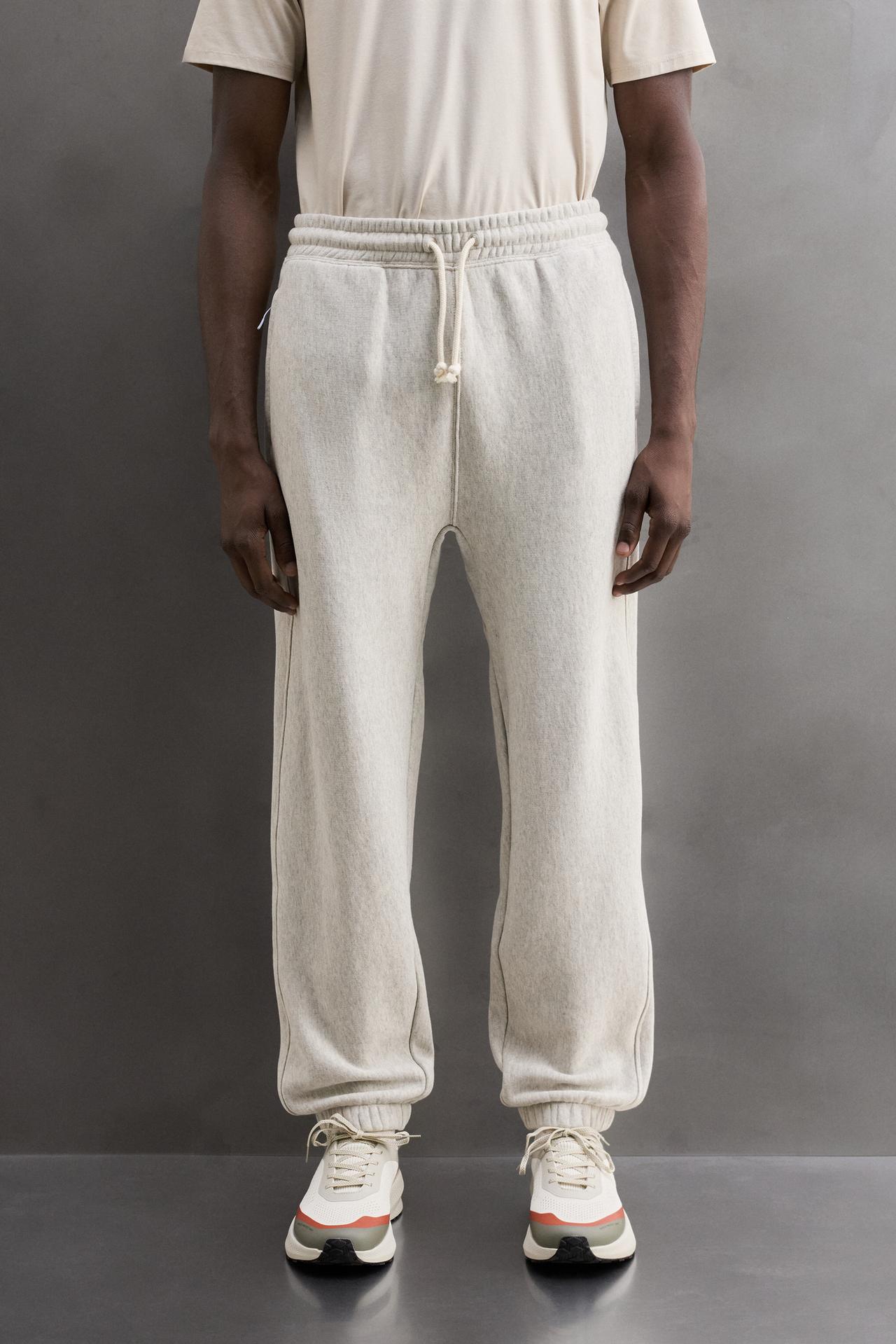 RELAXED FIT SWEATPANTS — Gray marl