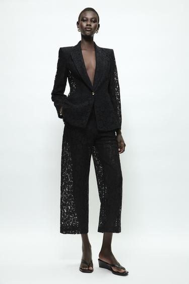 LACE BLAZER - Black by Zara - Image 0