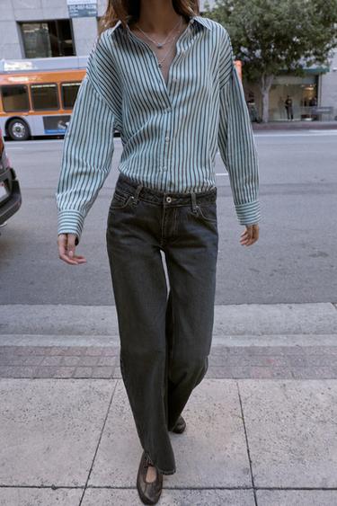 Z1975 WIDE-LEG LOW-RISE JEANS - Black / Brown by Zara - Image 5