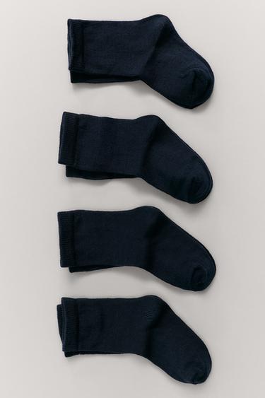 LOT DE QUATRE CHAUSSETTES LONGUES - Bleu marine de Zara