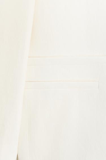 ZW COLLECTION DOUBLE-BREASTED LINEN BLEND BLAZER - Ecru by Zara - Image 7