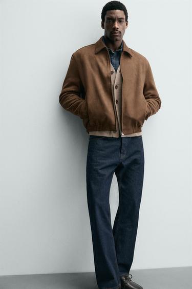 BLOUSON EFFET DAIM - Cognac de Zara - Image 4