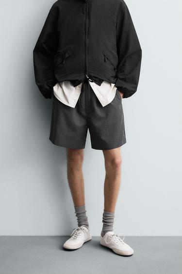 CONTRAST WAIST BERMUDA SHORTS - Grey by Zara - Image 1