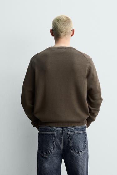 REGULAR FIT COTTON JUMPER - Brown by Zara - Image 2