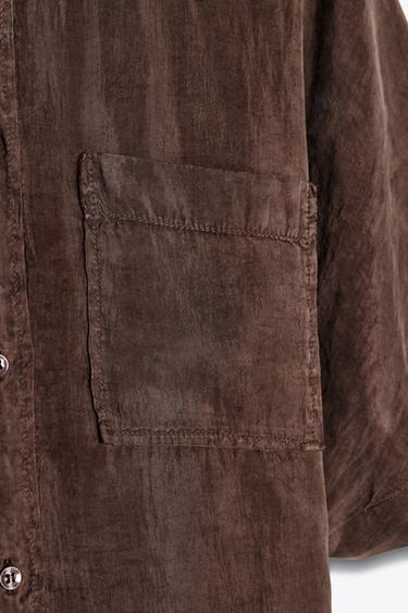 CHEMISE FLUIDE - Chocolat de Zara - Image 5