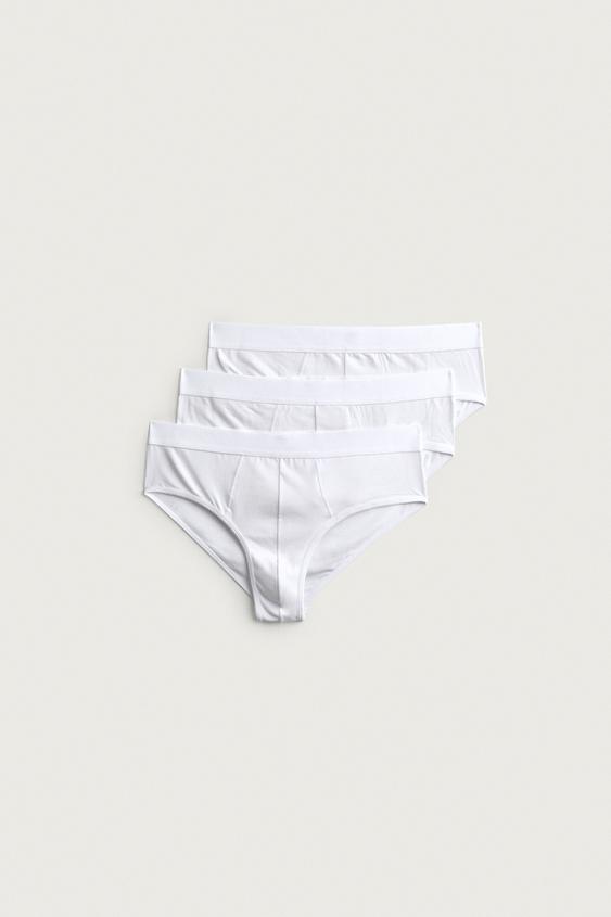 LOT DE 3 SLIPS BASIQUES - Blanc de Zara - Image 0