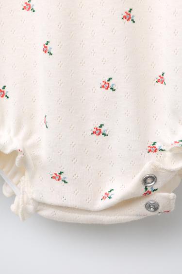FLORAL BODYSUIT - Light ecru by Zara - Image 2