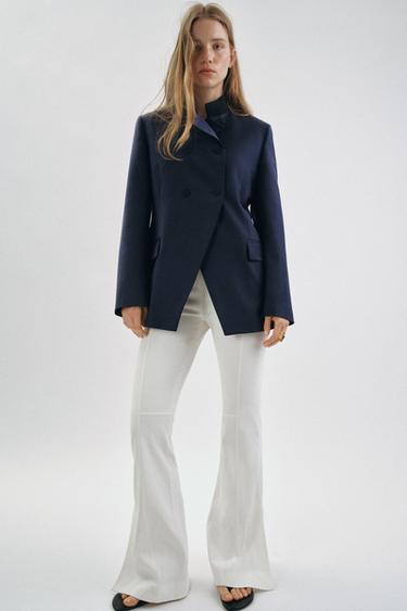 BLAZER AJUSTÉE CONTRASTE ZW COLLECTION - Bleu marine de Zara - Image 3