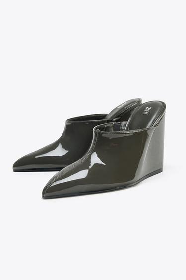 PATENT WEDGE HEELS - Grey by Zara - Image 3