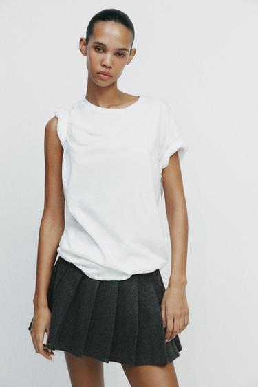 WOVEN MINI SKIRT - Grey marl by Zara - Image 1