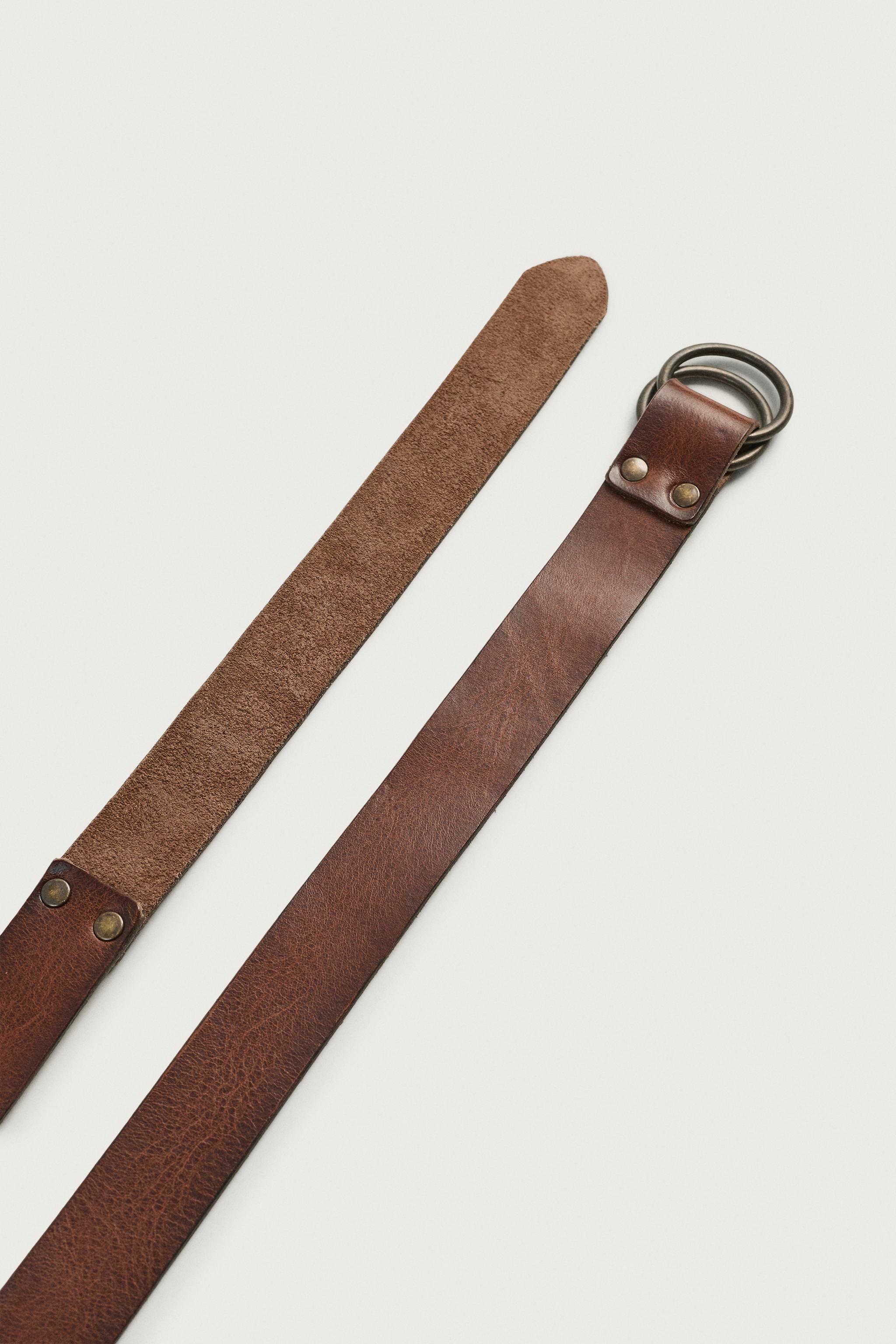 LEATHER BELT WITH BUCKLES