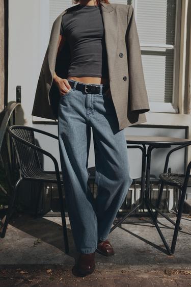 BAGGY MID-WAIST JEANS - Indigo by Zara