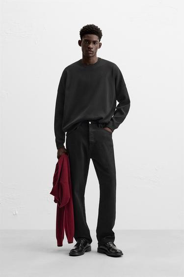 СВИТЕР ОВЕРСАЙЗ ИЗ РЕЛЬЕФНОГО ХЛОПКА — ЧЕРНЫЙ от Zara — изображение 0