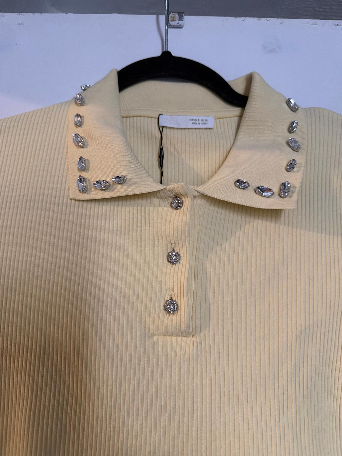JEWEL COLLAR RIBBED POLO SHIRT - Image 2