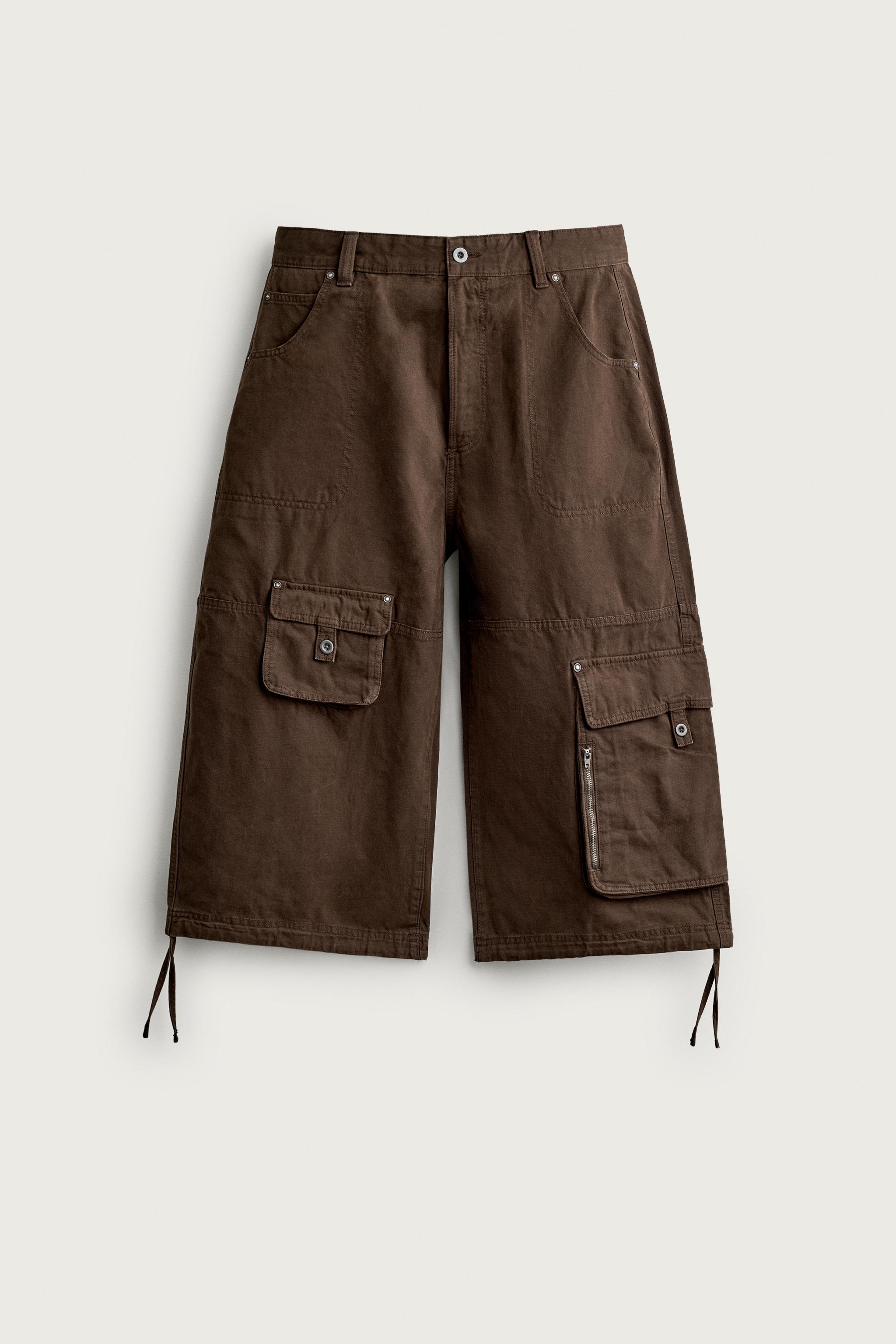 Zara RELAXED FIT KARGO JORTS görsel 7