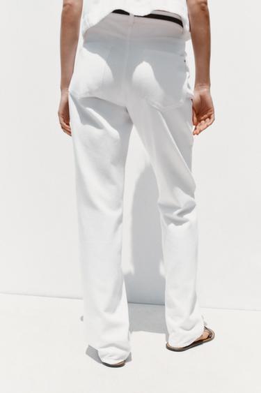 JEAN Z1975 DROIT ANNÉES 90 TAILLE HAUTE CEINTURE - Blanc de Zara - Image 3