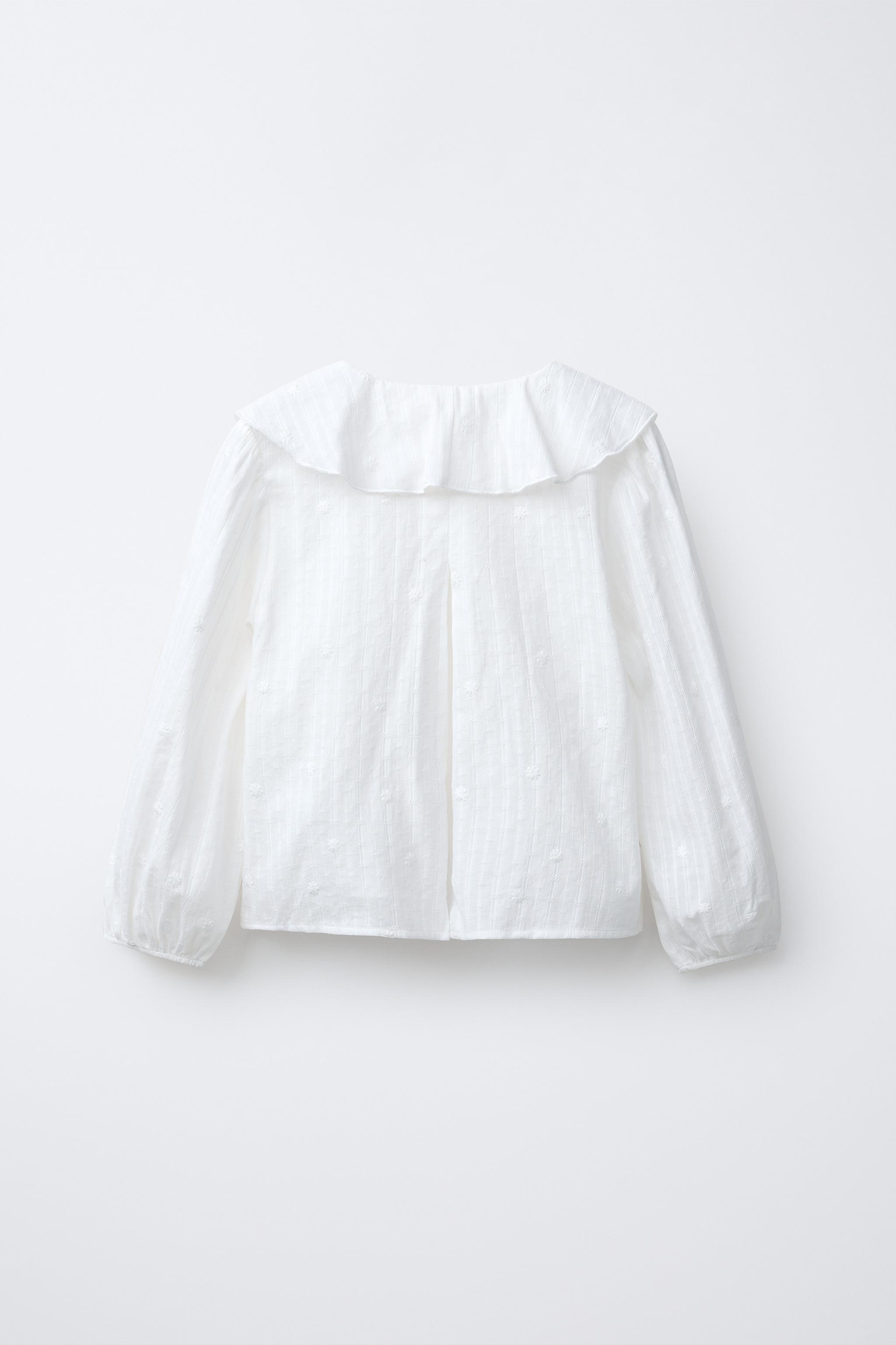 EMBROIDERED FLORAL ROMANTIC SHIRT - Oyster-white | ZARA United States