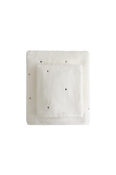 Zara KIDS' STAR BATH TOWEL - 磨白色