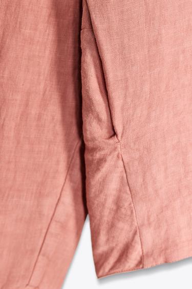 100% LINEN BOMBER JACKET ZW COLLECTION - Pink by Zara - Image 7