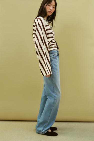 T-SHIRT À RAYURES COTON ET LIN - rayures de Zara - Image 2