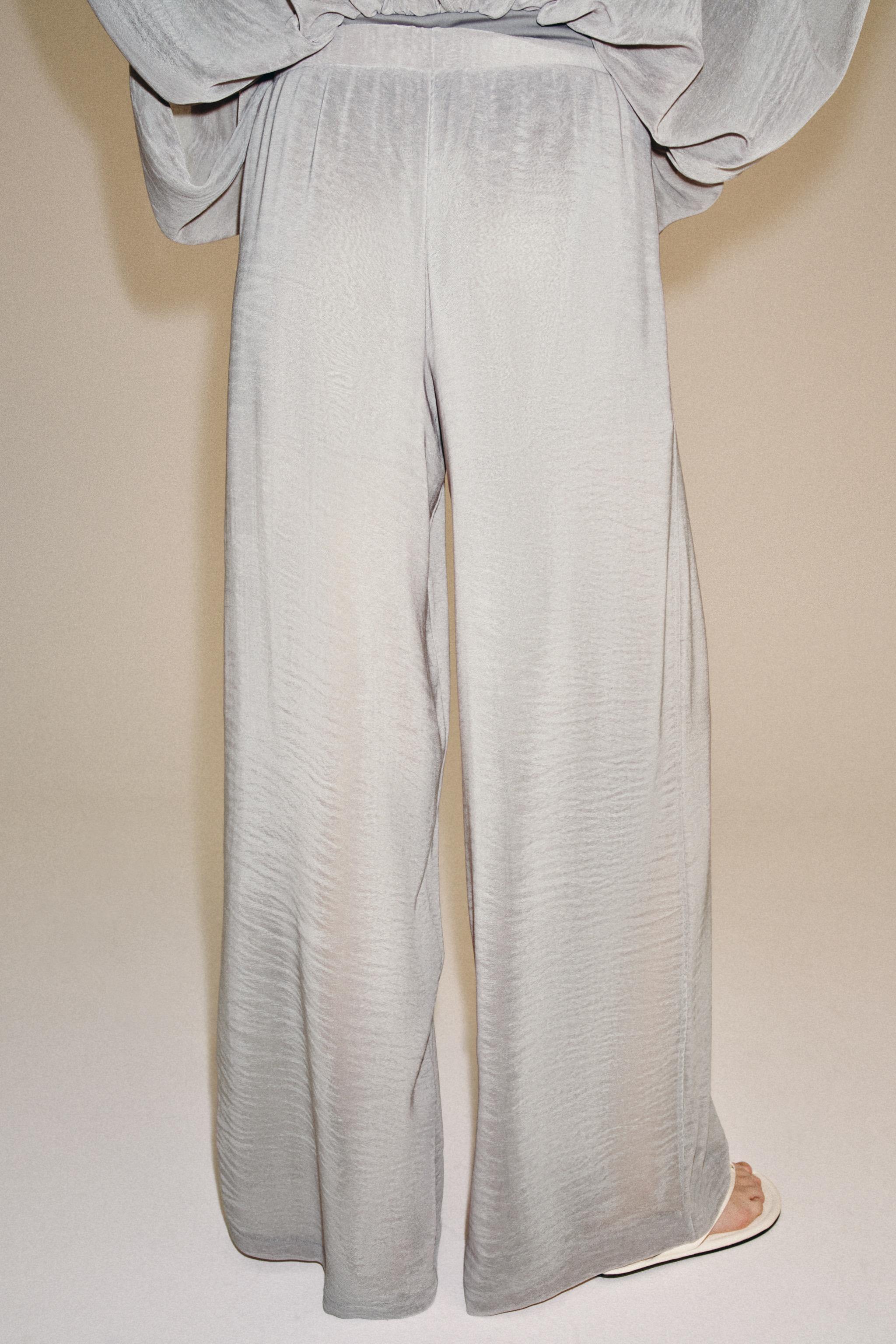PANTALON PALAZZO SEMI-TRANSPARENT
