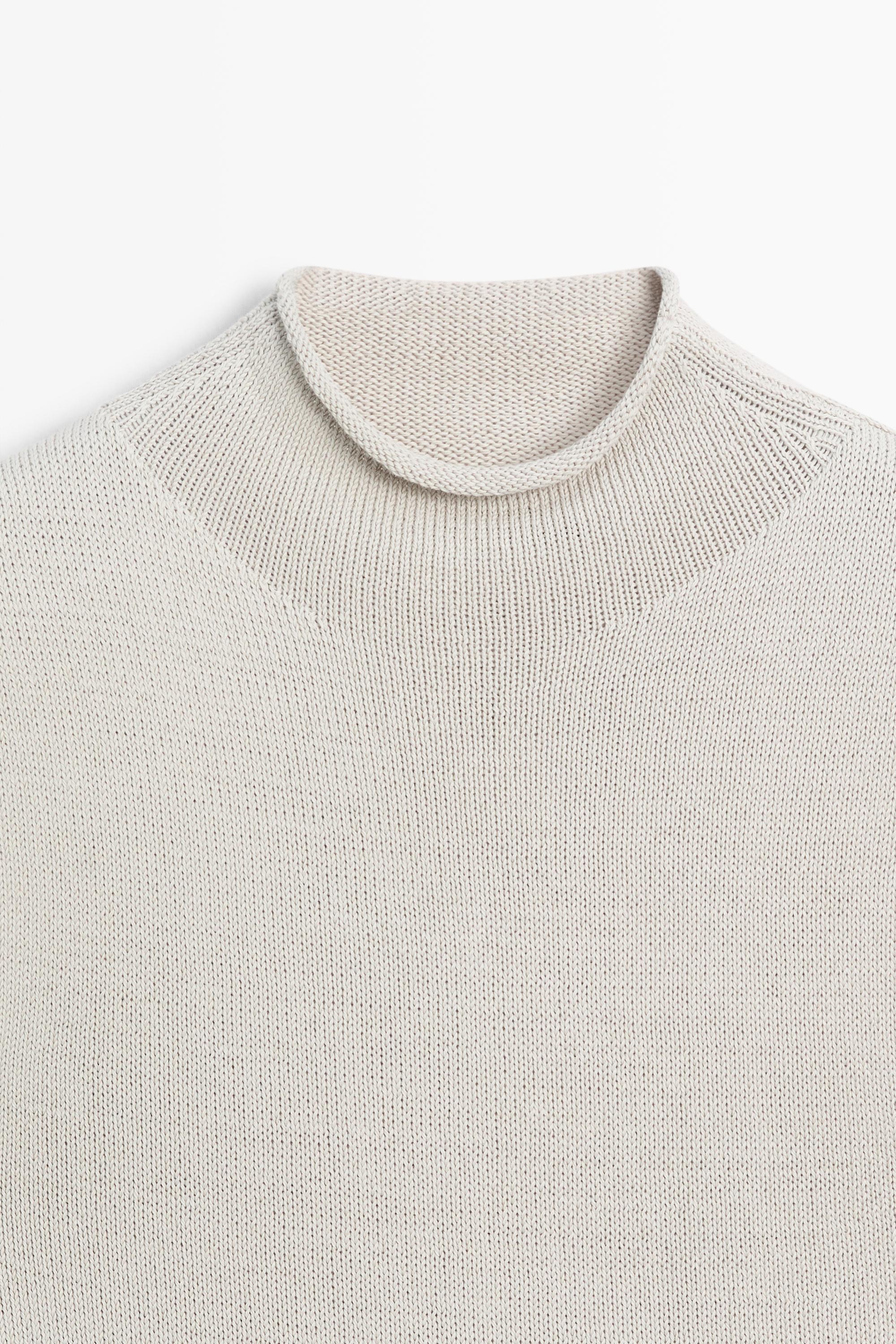 Cotton blend high neck knit top